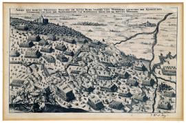 193-Vyobrazení tvrdého střetnutí, které se událo na Staré Hoře nedaleko Norimberka mezi královskou švédskou a pak frýdlantskou a bavorskou armádou dne 24. srpna 1632.