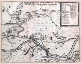 252-Skutečný půdorys města a obléhání Dolle v Burgundsku, započatého dne 1. června 1637.