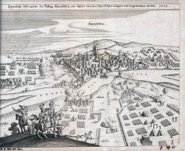 553-Původní nákres pevnosti Rheinfelden, která byla Švédy obléhána a dobyta. 1634.