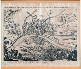 61-Pravdivé vyobrazení opevněného města Montauban, které bylo královským veličenstvem francouzským obléháno. Roku 1621.