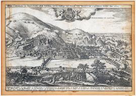 96-Pravdivé vyobrazení kurfiřtského města Heidelbergu, které bylo obléháno a dobyto generálem Tillym. Roku 1622.