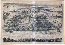 306-Vyobrazení střetnutí mezi císařskými a výmarsko-francouzskými armádami pod velením jejich generálů Lamboye a Guebrianta dne 17. ledna 1642.