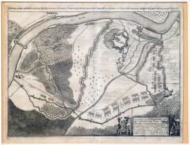 333-Vyobrazení, jakým způsobem byla pevnost Philippsburg král. francouzskou armádou pod velením generála vévody de Enghien dne 29. srpna obléhána, ostřelována a dne 9. září 1644 dobyta dohodou.
