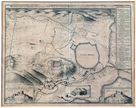 385-Skutečný nákres švédského obléhání města Brna se zámkem Špilberkem od 24. dubna až do 13. srpna 1645.