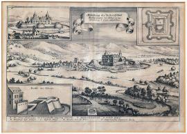 388-Vyobrazení opevněného zámku Helderungen, podle vzhledu při demolování roku 1645.