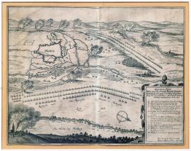 394-Původní nákres osvobození města Augsburgu její výs. knížecí jasností Leopoldem Vilémem, arcivévodou rakouským a velícím generalissimem římsko-císařského veličenstva, dne 13. října 1646.