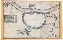 395-Půdorys města Höxteru, které bylo jeho excelencí panem polním maršálem Karlem Gustavem Wrangelem přemoženo a dobyto r. 1646.