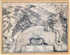 399-Vyobrazení města Bregenz, které bylo dne 5. ledna 1647 jeho excel. panem pol. maršálkem Karlem Gustavem Wrangelem útokem dobyto.