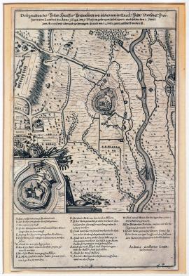 423-Nákres pevného domu Bredenbendt, který počal obléhati dne 1. května 1648 jeho excel. polní maršál svob. pán z Lamboy atd. a dne 2. června jej přinutil k dohodě a předání a 3. 4. a 5. (téhož měsíce) jej zcela srovnal se zemí.